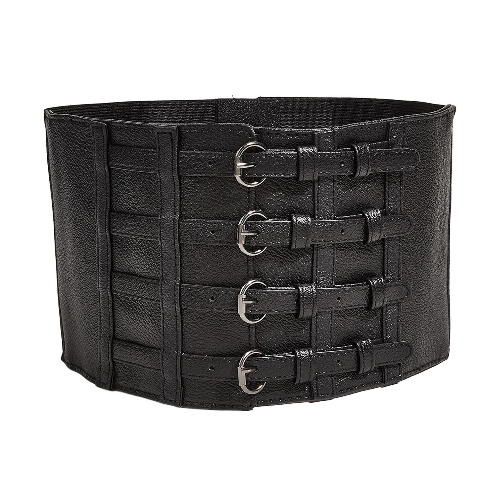 Fashion Corset Waist Training PU Leather Women Elastic Waist Belt