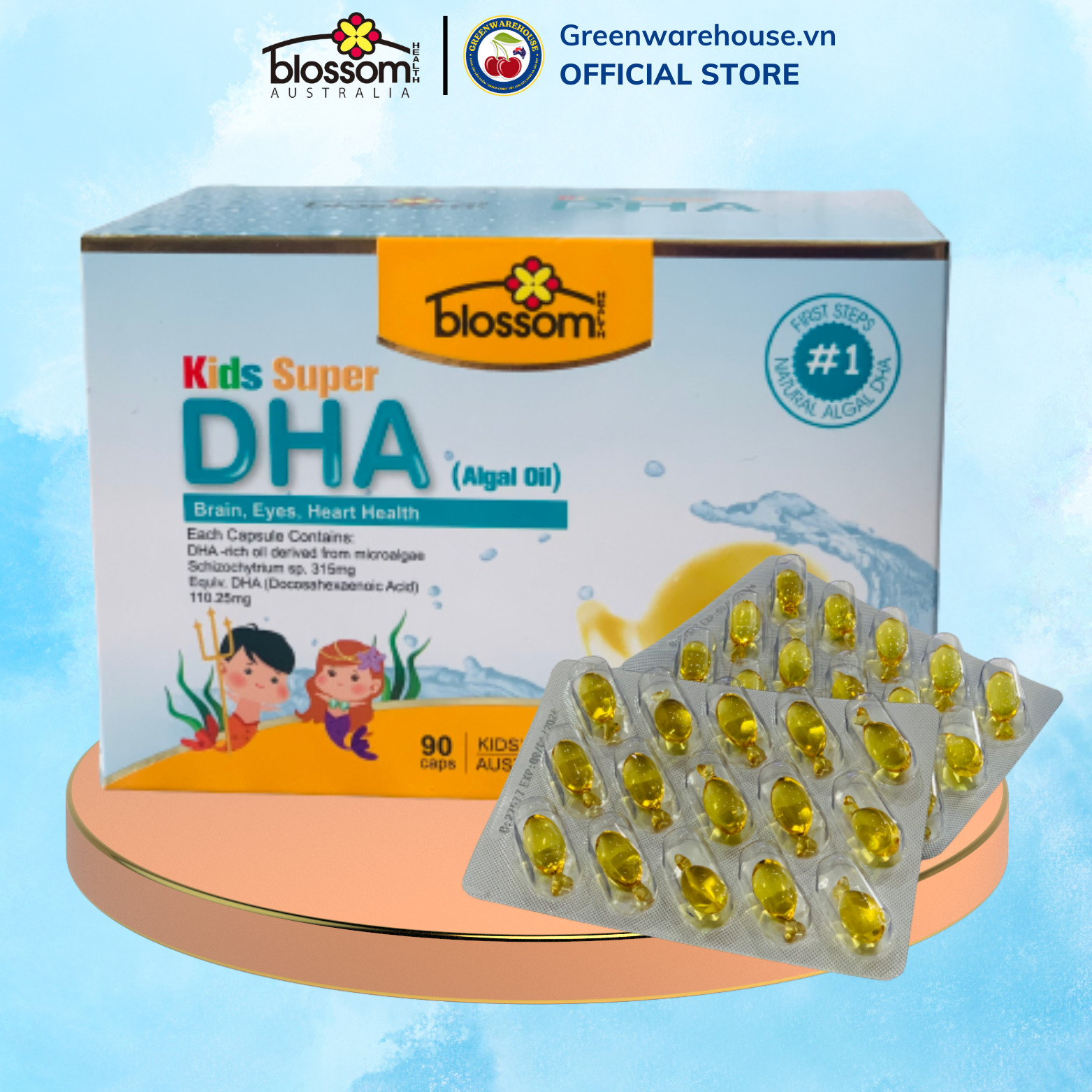Viên uống DHA thượng hạng cho bé Kids Super DHA Blossom-NK Chính ngạch từ Úc