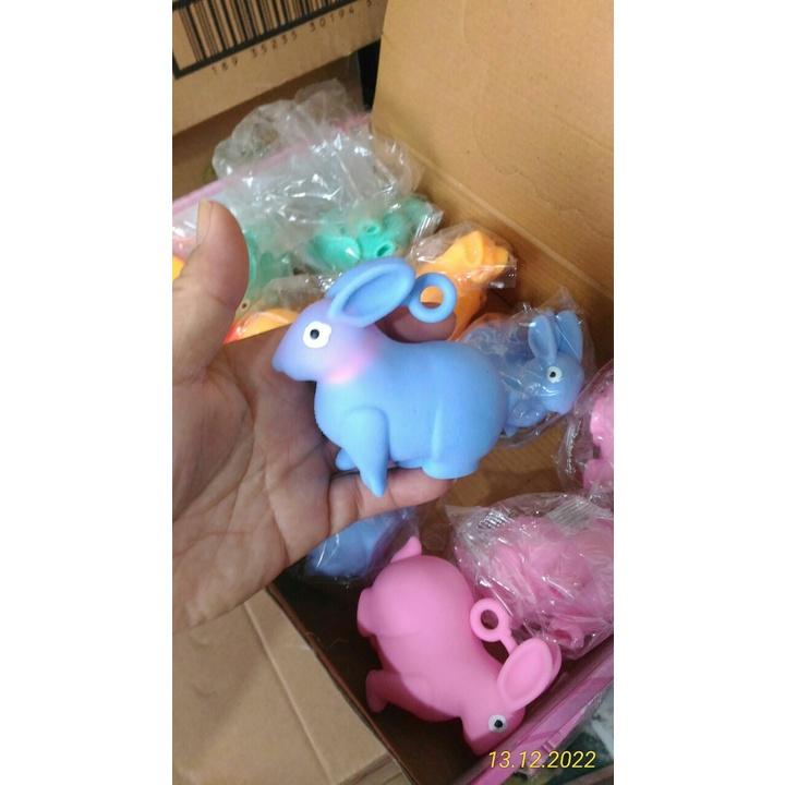 Thú bóp giảm stress - Thú dẻo bóp Treo Móc Khóa -Thỏ - Chú Nai - silicon bóp dẻo Có đèn Chớp