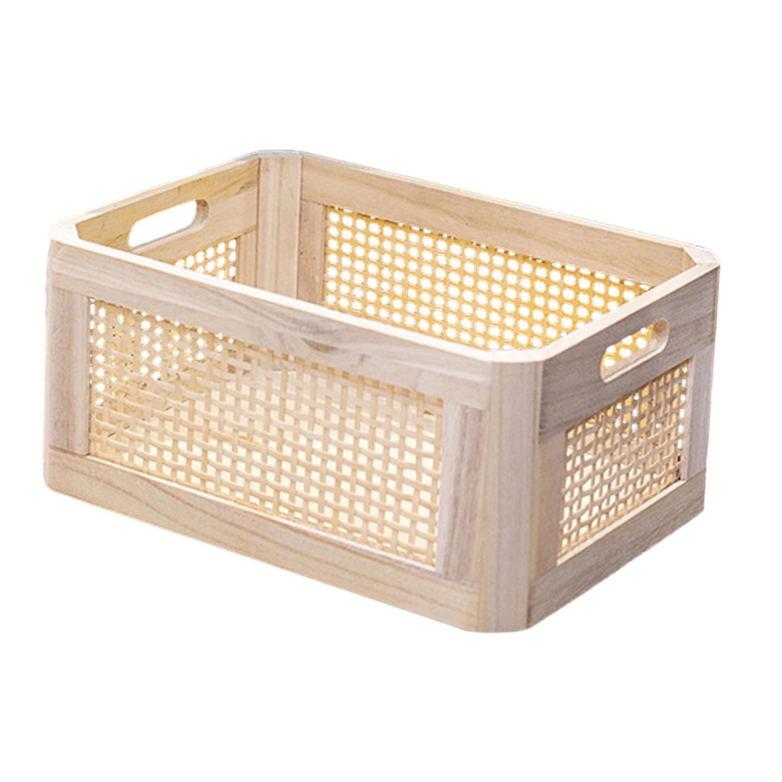 Desk Storage Basket, Wooden Desktop Storage Box Dorm Drawer Organizer Bin Desk Organizer Tray for Organizing, Shelves ,Cosmetics, Cabinet, Makeup