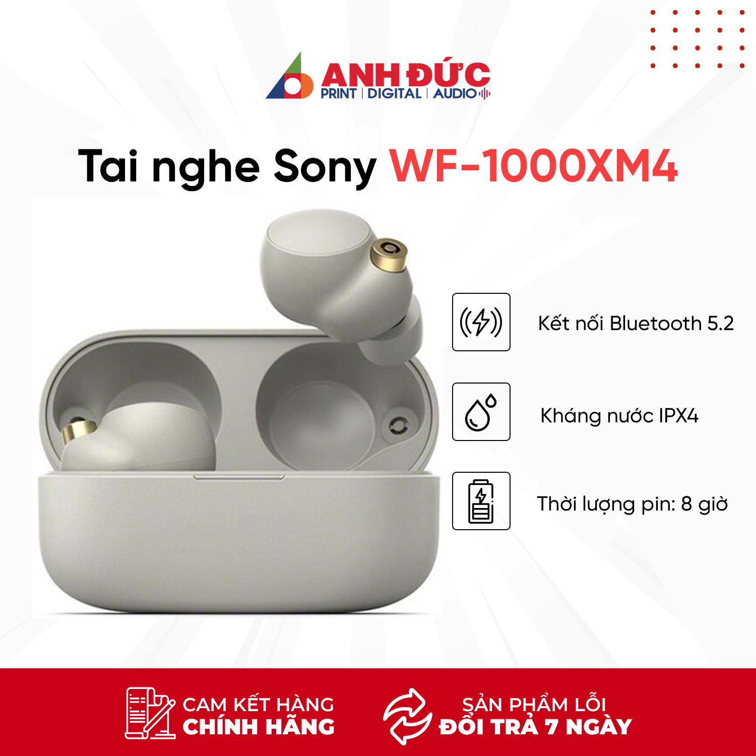 Tai nghe Bluetooth True Wireless Sony WF-1000XM4 - Hàng chính hãng