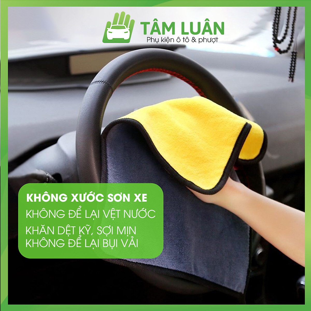 Khăn lau microfiber vàng xám, siêu thấm, không để lại bụi vải HÀNG CHÍNH HÃNG bamarau