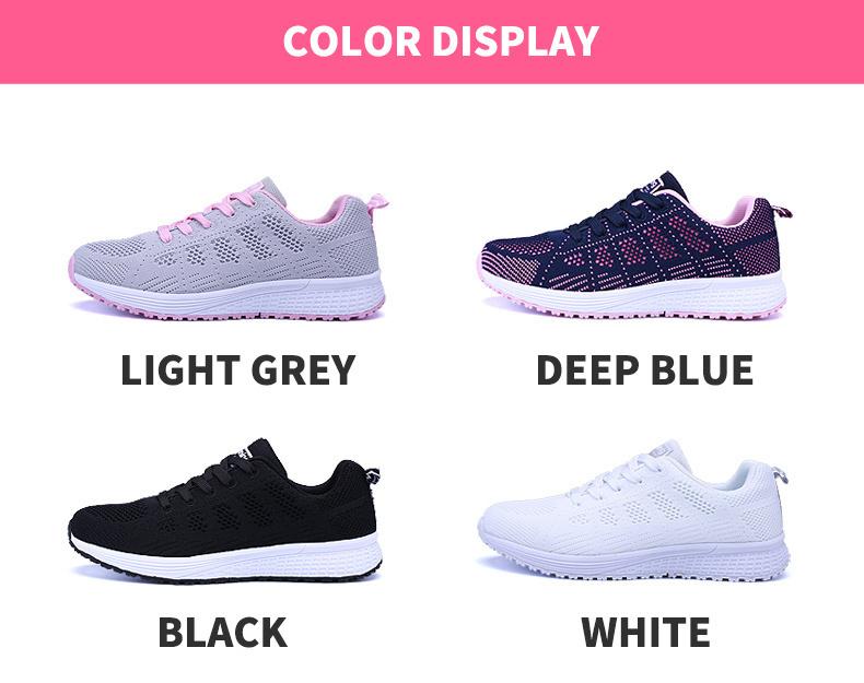Giày nữ tennis thời trang Tenis Feminino ren-up White Sport Shoes Color: Black Tenis shoes Shoe Size: 8