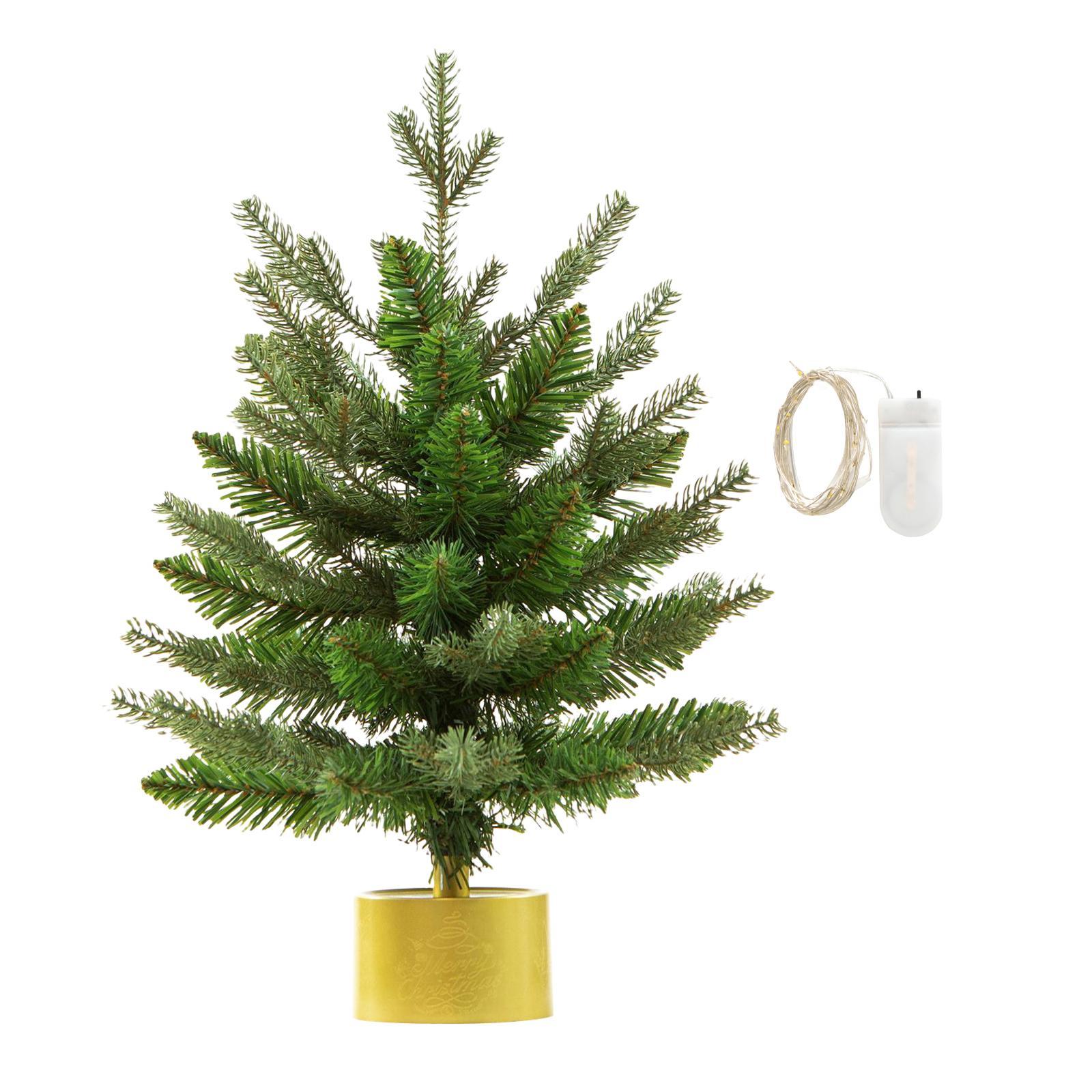 Mini Christmas Tree with Lights Centerpiece Flocked Christmas Tree for Desk Table Top