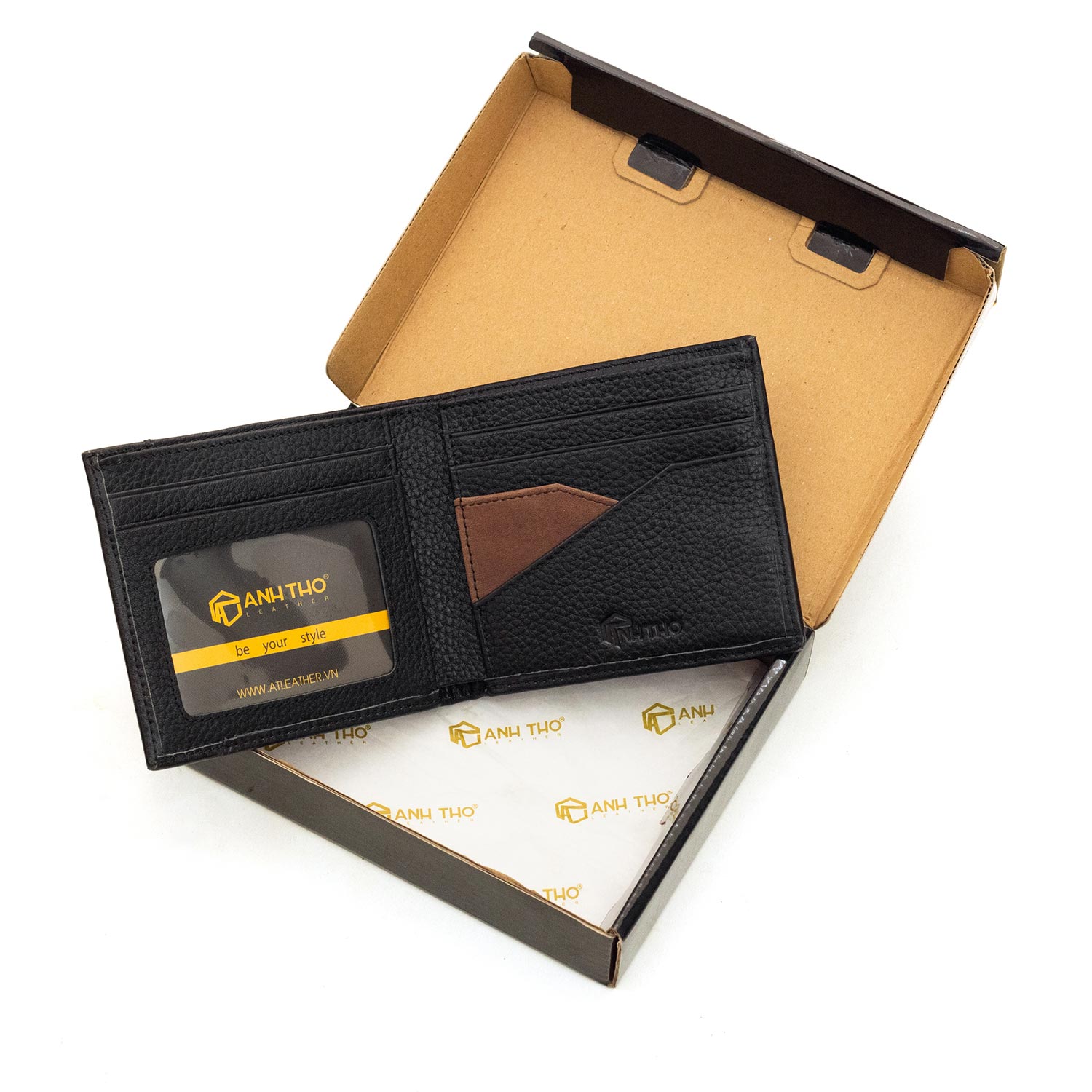 Ví ngang da bò MIN-10 - Form nhỏ | Anh Tho leather