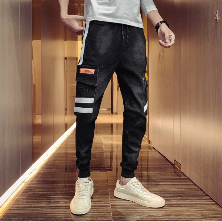 Quần jogger jeans túi hộp viền sọc Mã: ND1565