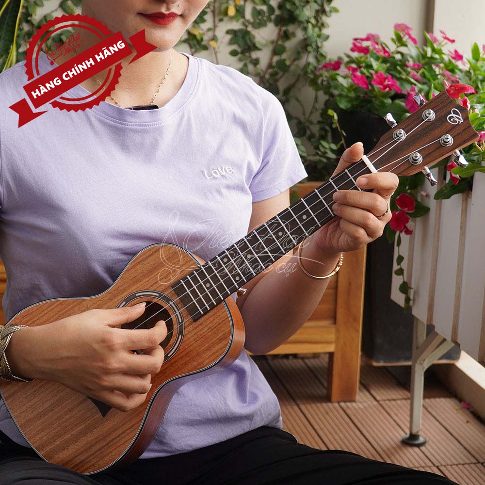 Đàn Ukulele Concert Chard WD-24THX-S, Họa tiết khác biệt, Mặt đàn Gỗ gụ - Hàng Chính Hãng