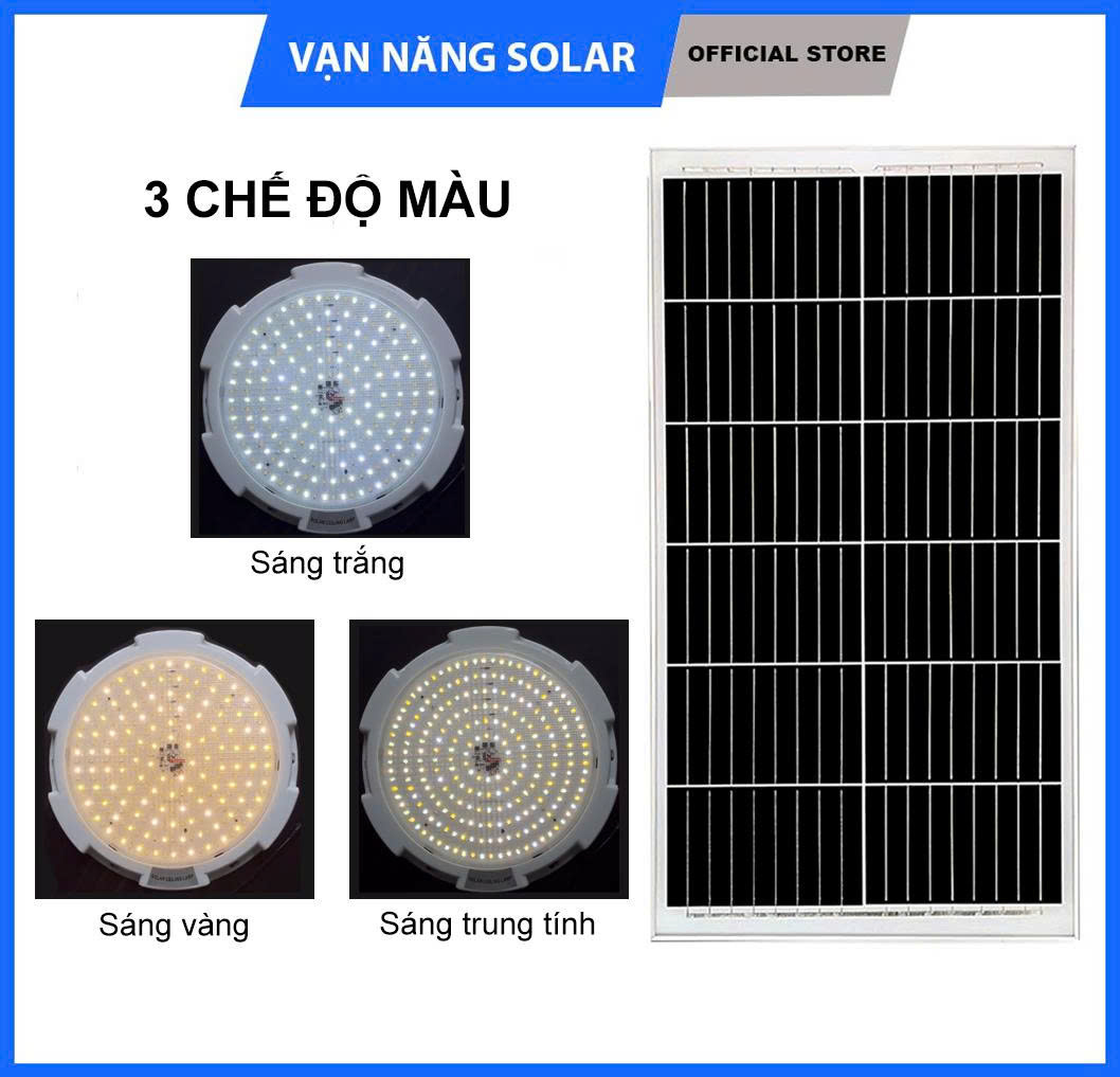 Đèn Ốp Trần Năng Lượng Mặt Trời VẠN NĂNG 500w Ánh sáng Vàng - Trắng - Trung tính