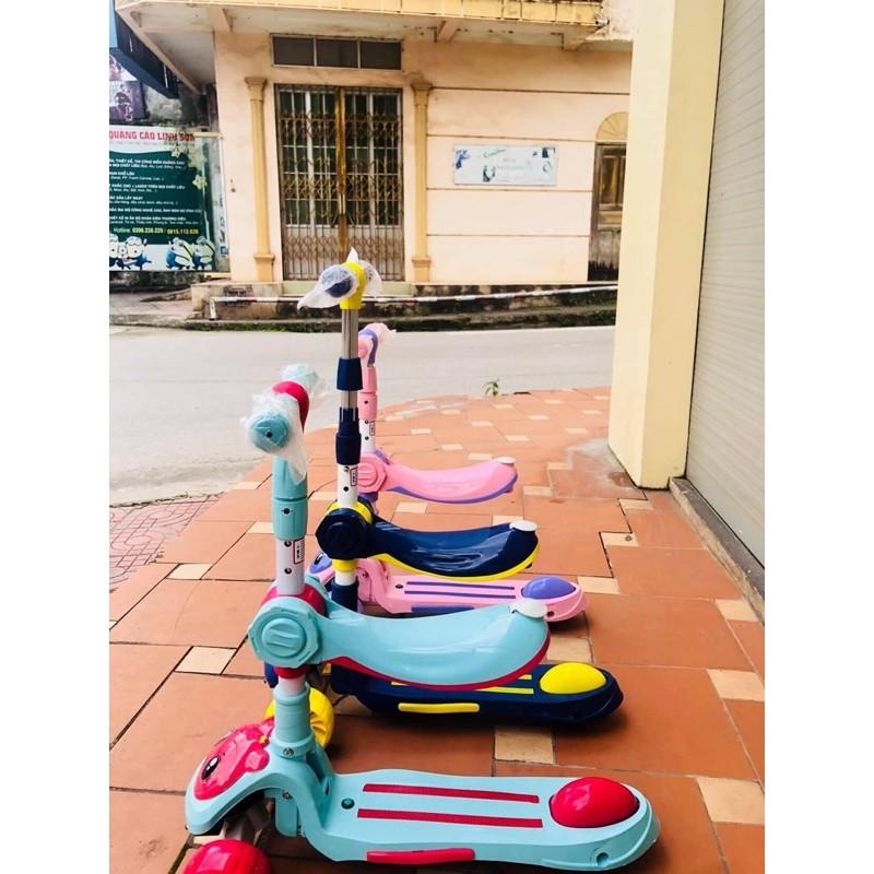 Xe trượt scooter có ghế ngồi, gấp gọn đc-xe có đèn nhạc,bánh xe phát sáng hàng cao cấp