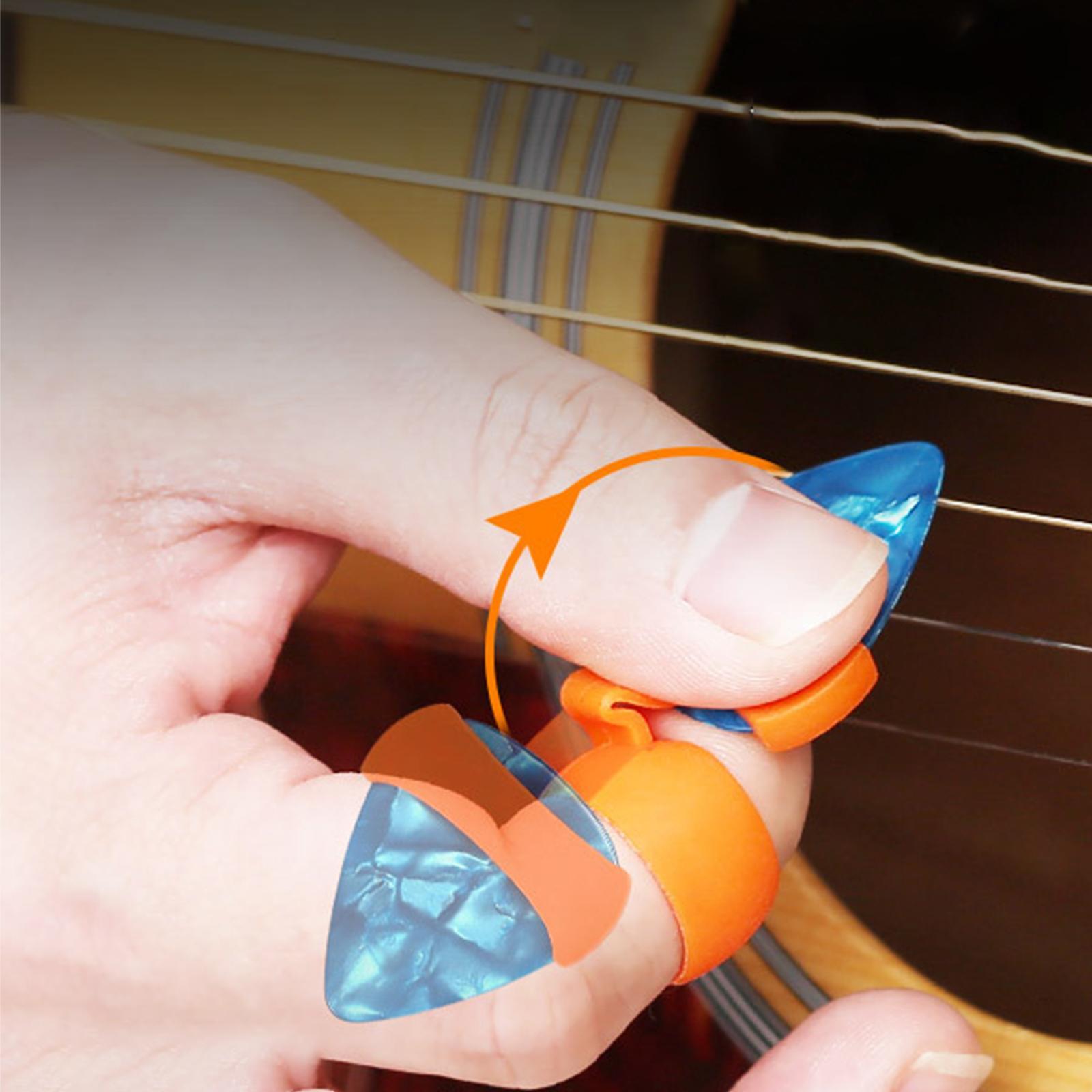 Guitar Finger Pick Holder Comfortable Thumbpicks Storage Cover for Children M
