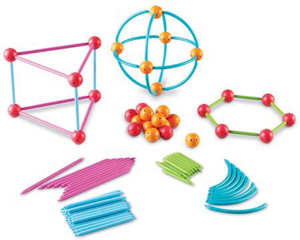 Learning Resources Bộ lắp ghép hình học - Geometric Shapes Building Set (170 chi tiết)