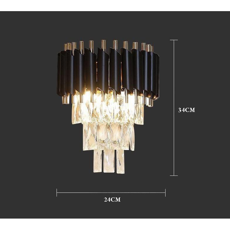 Đèn gắn tường pha lê 3 tầng sang trọng trang trí nội thất hiện đại - .
