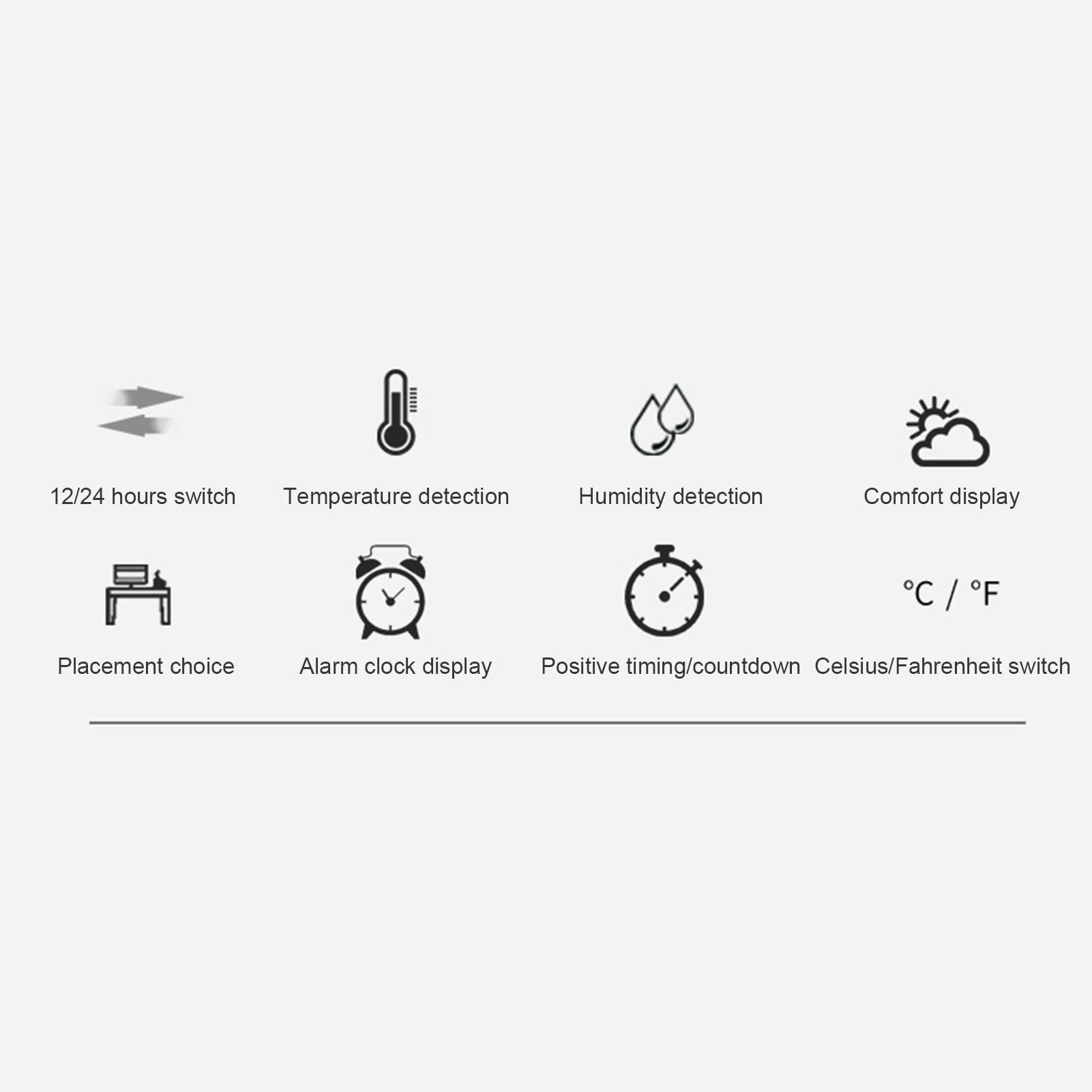 Đồng hồ đo nhiệt độ ẩm trong nhà màn hình lớn có nam châm hút