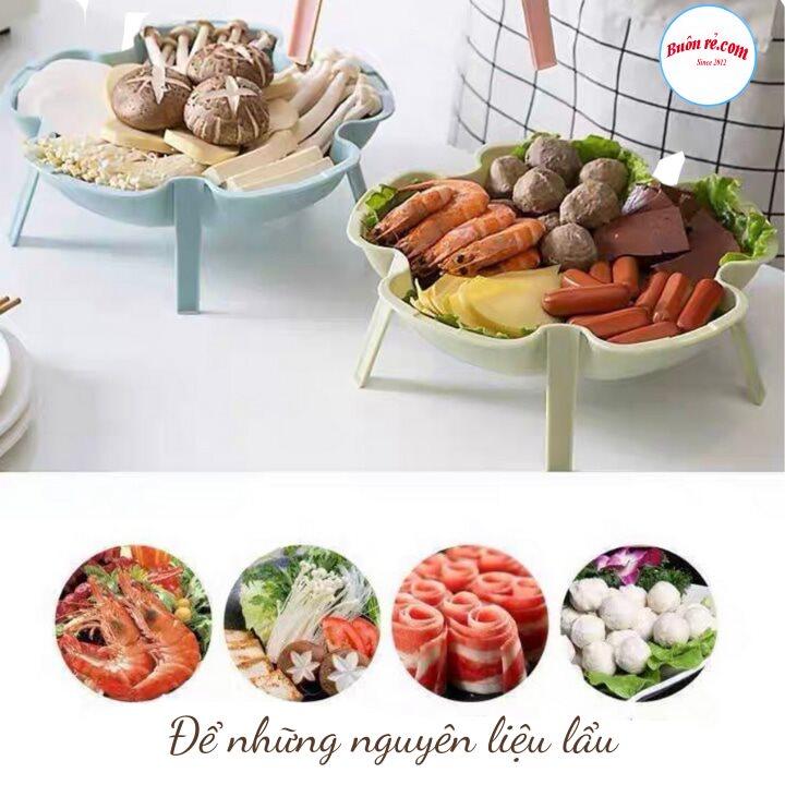 Bộ 3 khay xếp tầng đựng đồ ăn lẩu Việt Nhật, Đĩa mứt khay hoa quả 3 chân có thể xếp tầng Khay đựng bánh kẹo