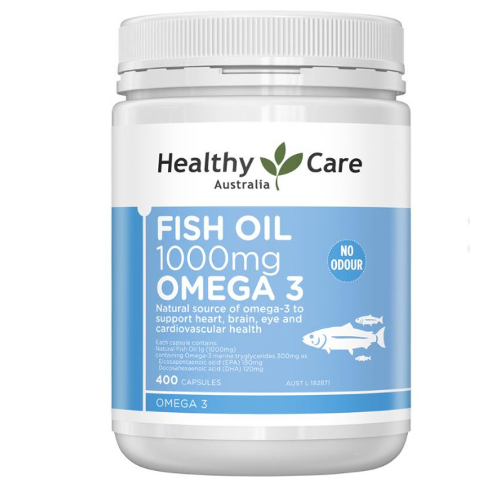 Viên Uống Dầu Cá Bổ Não, Sáng Mắt, Tăng Miễn Dịch Healthy Care Fish Oil 1000mg Omega 3 hỗ trợ tăng cường miễn dịch, bổ xương khớp,  mắt và thần kinh nuôi dưỡng làn da căng mịn, ẩm mượt