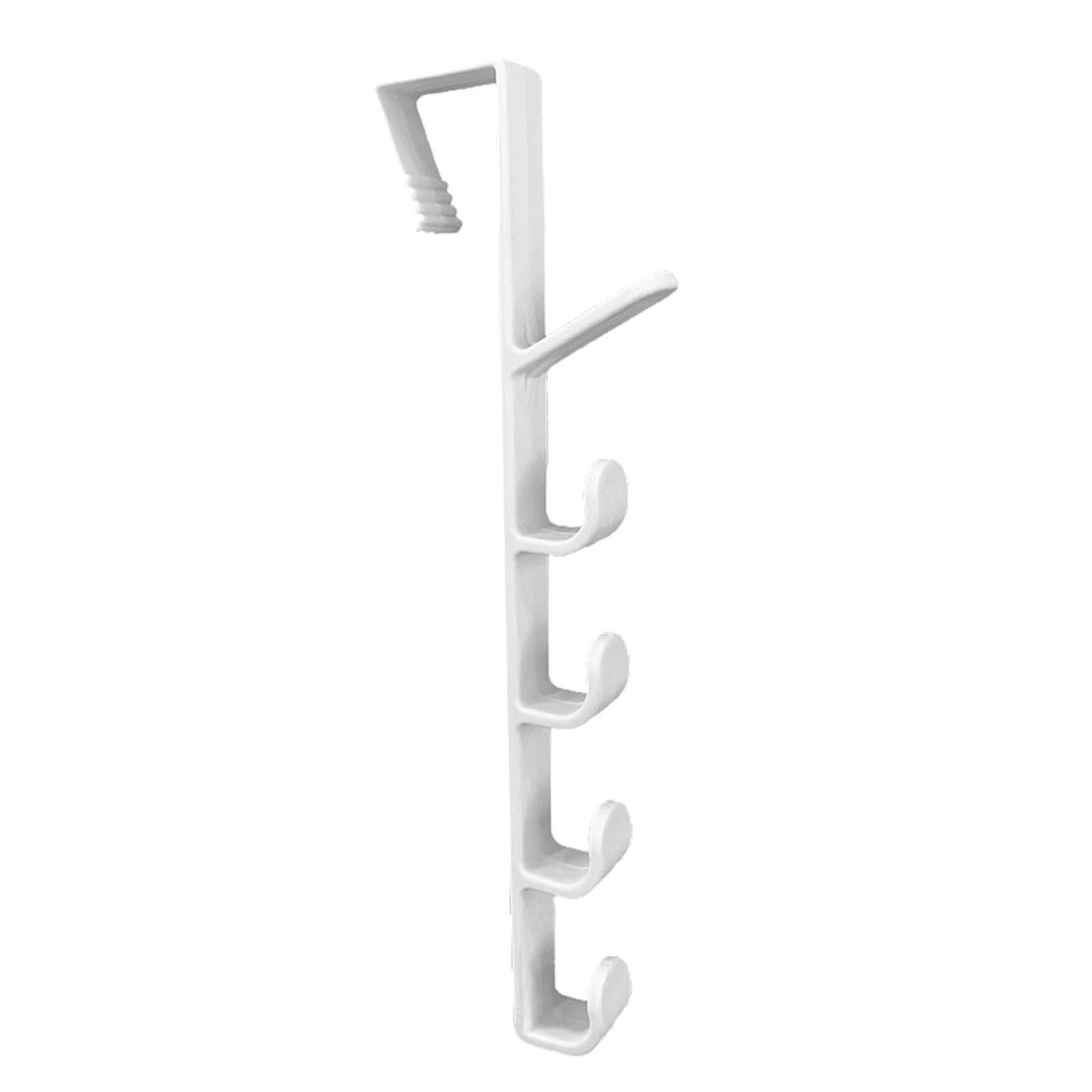 Over The Door Hanger Cabinet Door Hook behind The Door, Space Saving Storage Hooks, Door Hook Organizer Rack with 5 Hooks for Bedroom Wardrobe