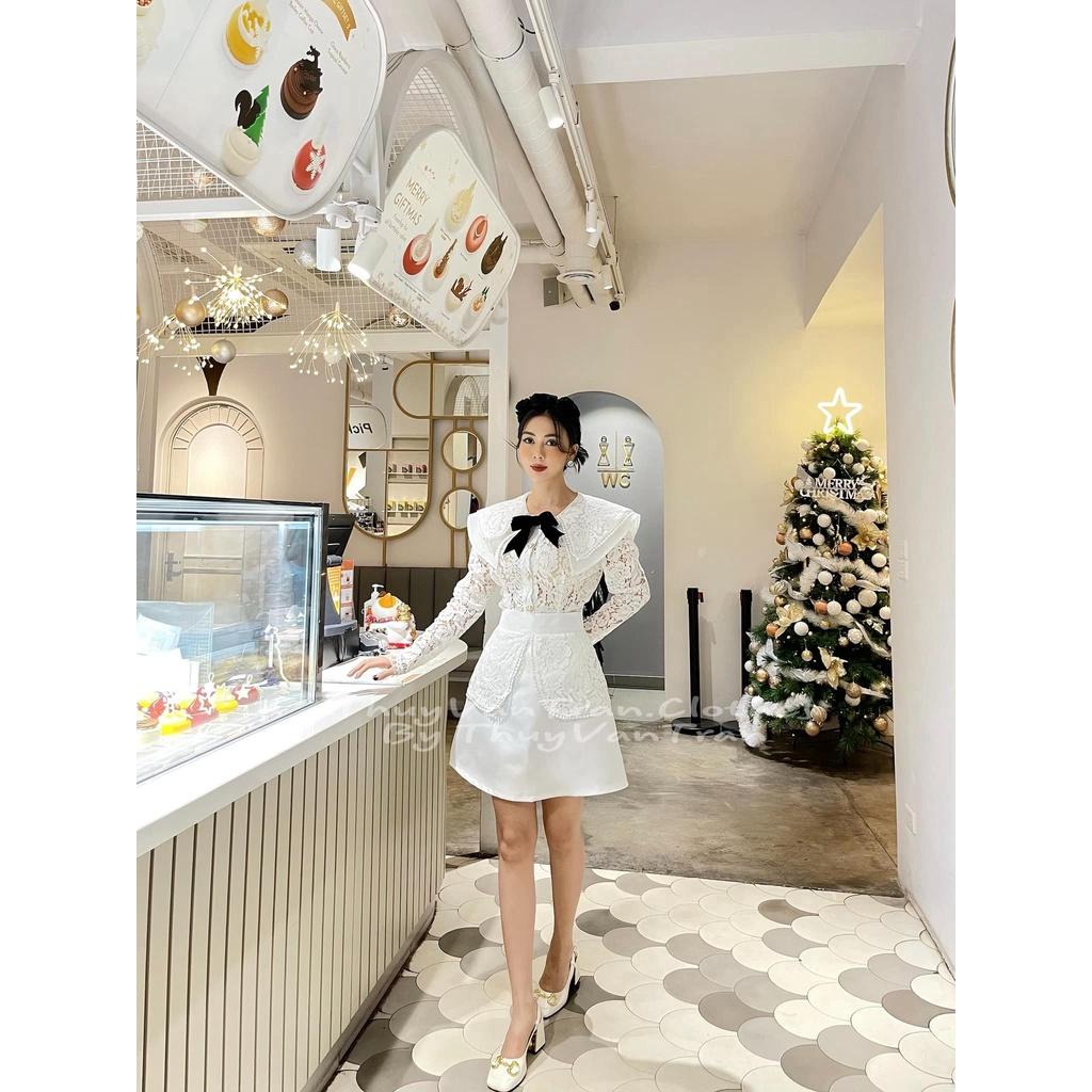 Set áo ren cổ Ulzzang &amp; chân váy A