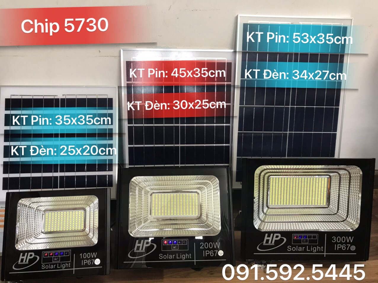 Đèn Led Pha Năng Lượng Mặt Trời 100w, 200w IP67. Vỏ Nhôm Đúc. Có Chế Độ Báo Pin Đầy.