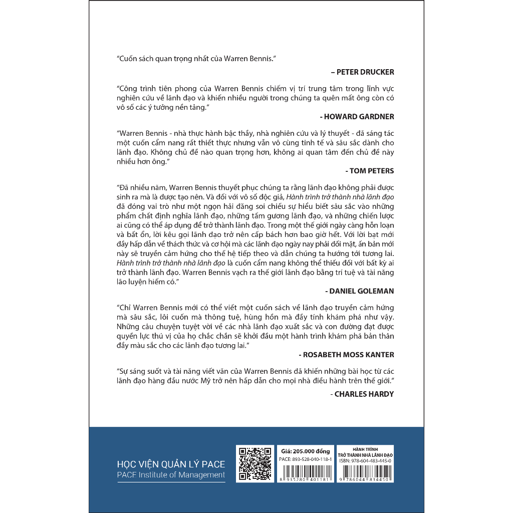 Hành Trình Trở Thành Nhà Lãnh Đạo (On Becoming a Leader) - Warren Bennis - PACE