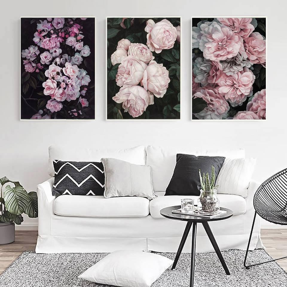 Tranh treo tường Canvas Hoa Mẫu Đơn đẹp nghệ thuật trang trí phòng ngủ, phòng khách MĐ23-28
