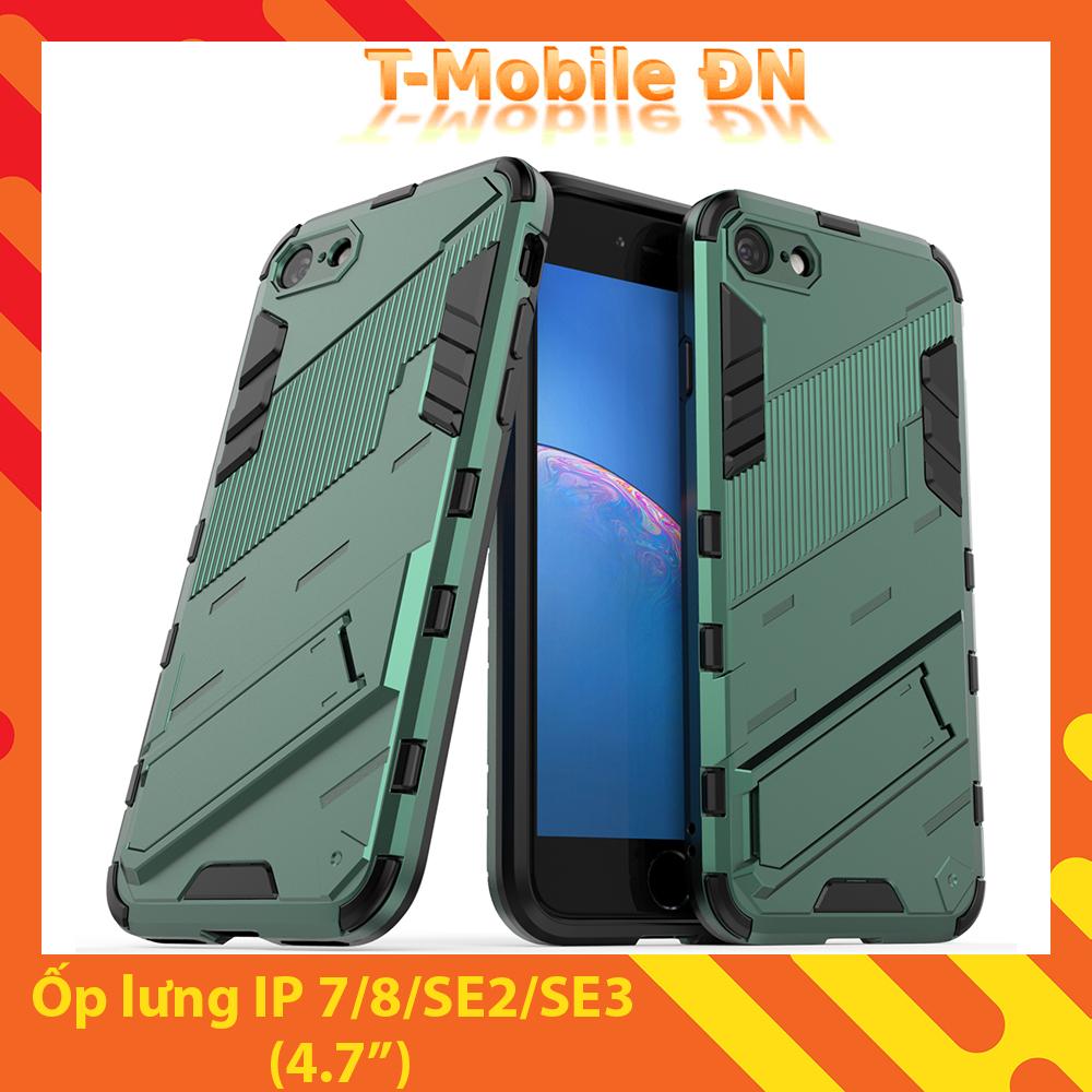 Ốp lưng cho iPhone 7 8 SE 2020 SE 2022 chống sốc Iron Man PUNK cao cấp kèm giá đỡ