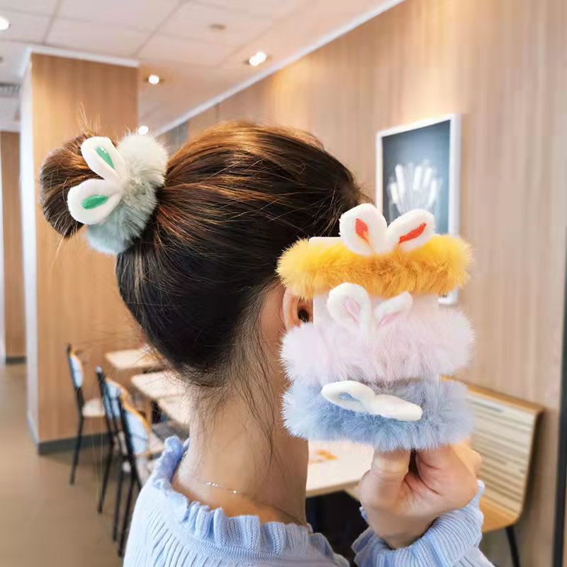 Scrunchies Lông Tai Thỏ Đủ Màu Siêu Cute - Dây Cột Tóc Lông Tai Thỏ Cute Đủ Màu Ulzzang