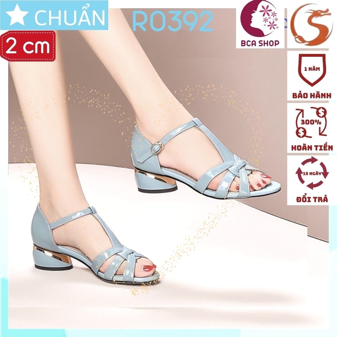 Giày nữ đế thấp hở mũi 2p RO392ROSATA tại BCASHOP quai cài sau ôm cổ chân - màu xanh thiên thanh nhạt