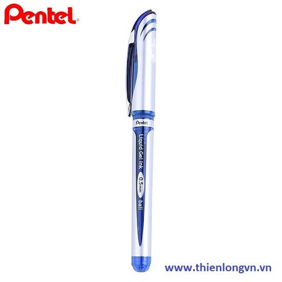 Set 5 cây Bút nước ký  energel Pentel BLN55 mực xanh ngòi 0.5mm
