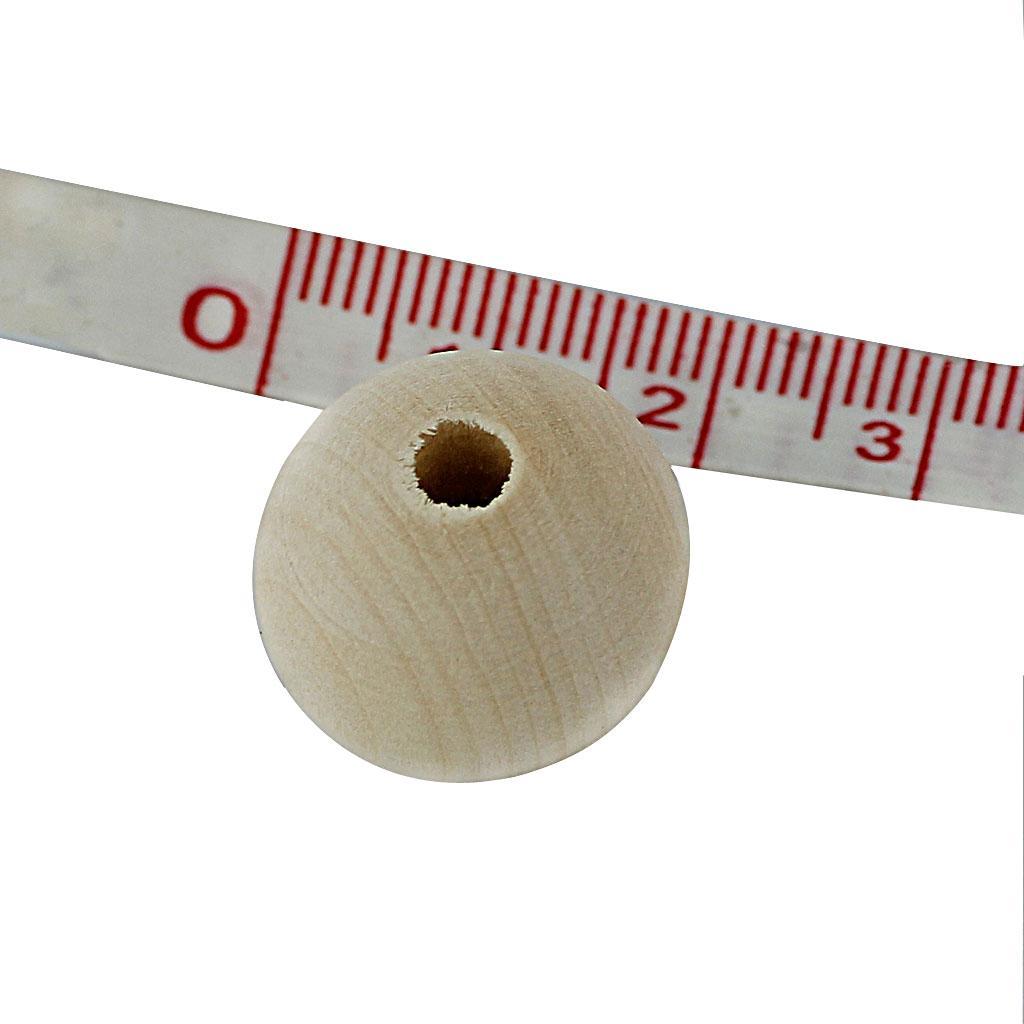 50x 20mm Natural Color Wood Round Wooden Beads Craft Jewelry Making Findings