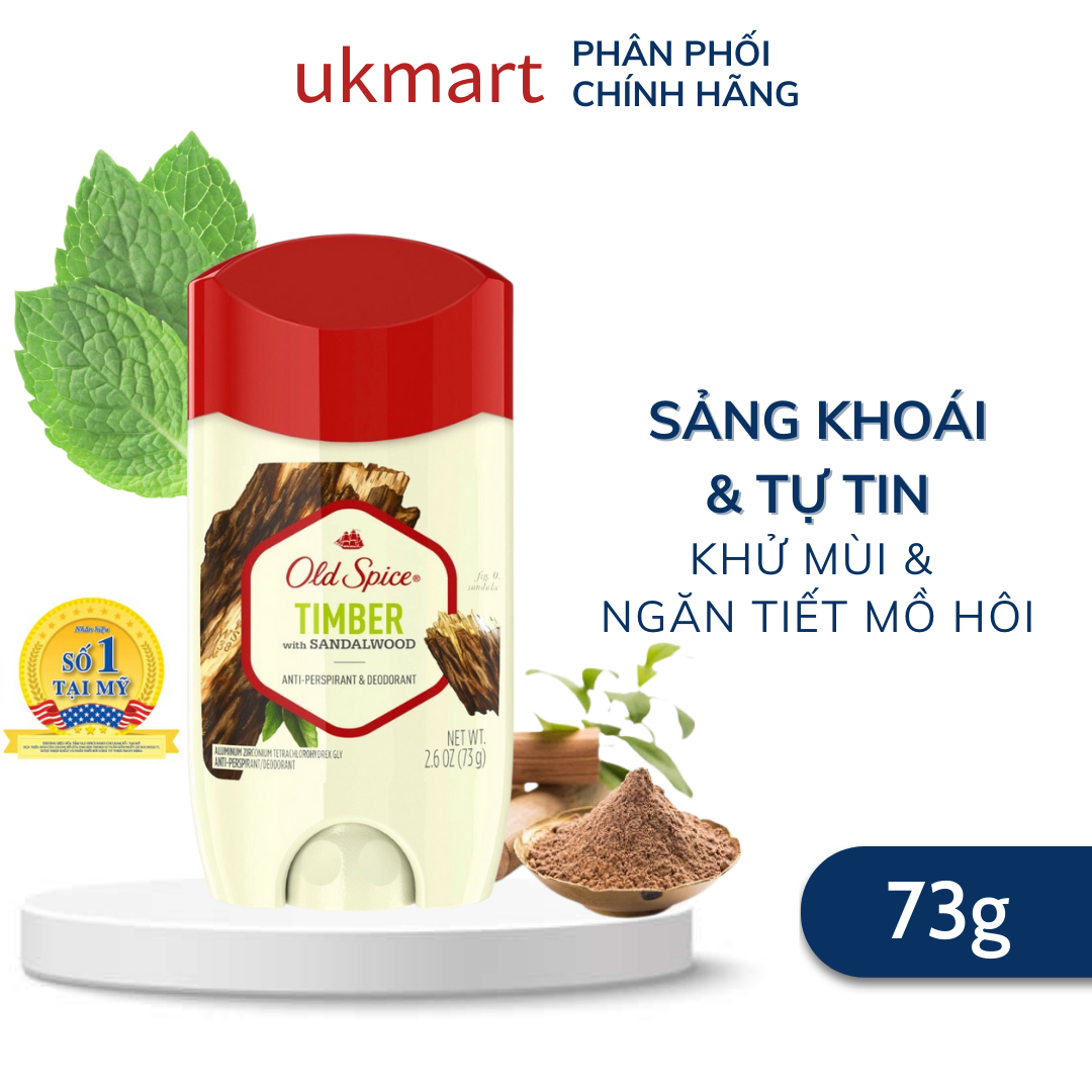 Sáp Khử Mùi Old Spice Ngăn Tiết Mồ Hôi Nhiều Mùi Hương Bearglove I Wolfthorn I Timber I Fiji 73G Chuẩn Chất Đàn Ông - Timber