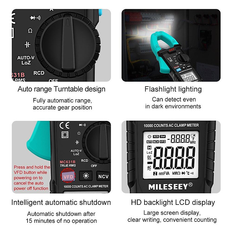 Mileseey Máy Đo Điện Áp/Ampe Kế/Ac631B Kỹ Thuật Số Màn Hình Kỹ Thuật Số Mileseey MC631A MC631B 6000 Đơn Vị Không Tiếp Xúc