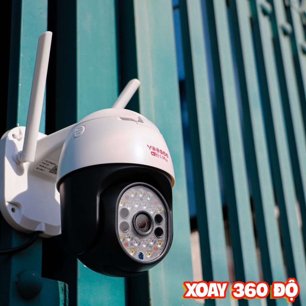 Camera WIFI IP Ngoài Trời App Yoosee YS2023 3.0Mpx Zoom 8x tích hợp đèn LED Ban đêm có màu