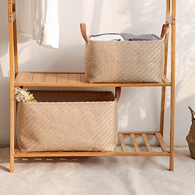 Giỏ đựng quần áo bằng sợi đay có thể gấp gọn tiện dụng
