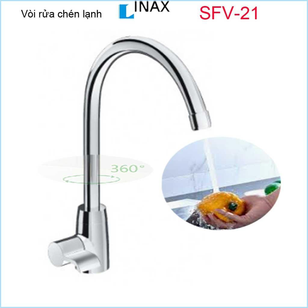 Vòi bếp lạnh, vòi chậu chén bát Inax Nhật Bản SFV-21 nước mạnh sử dụng siêu bền