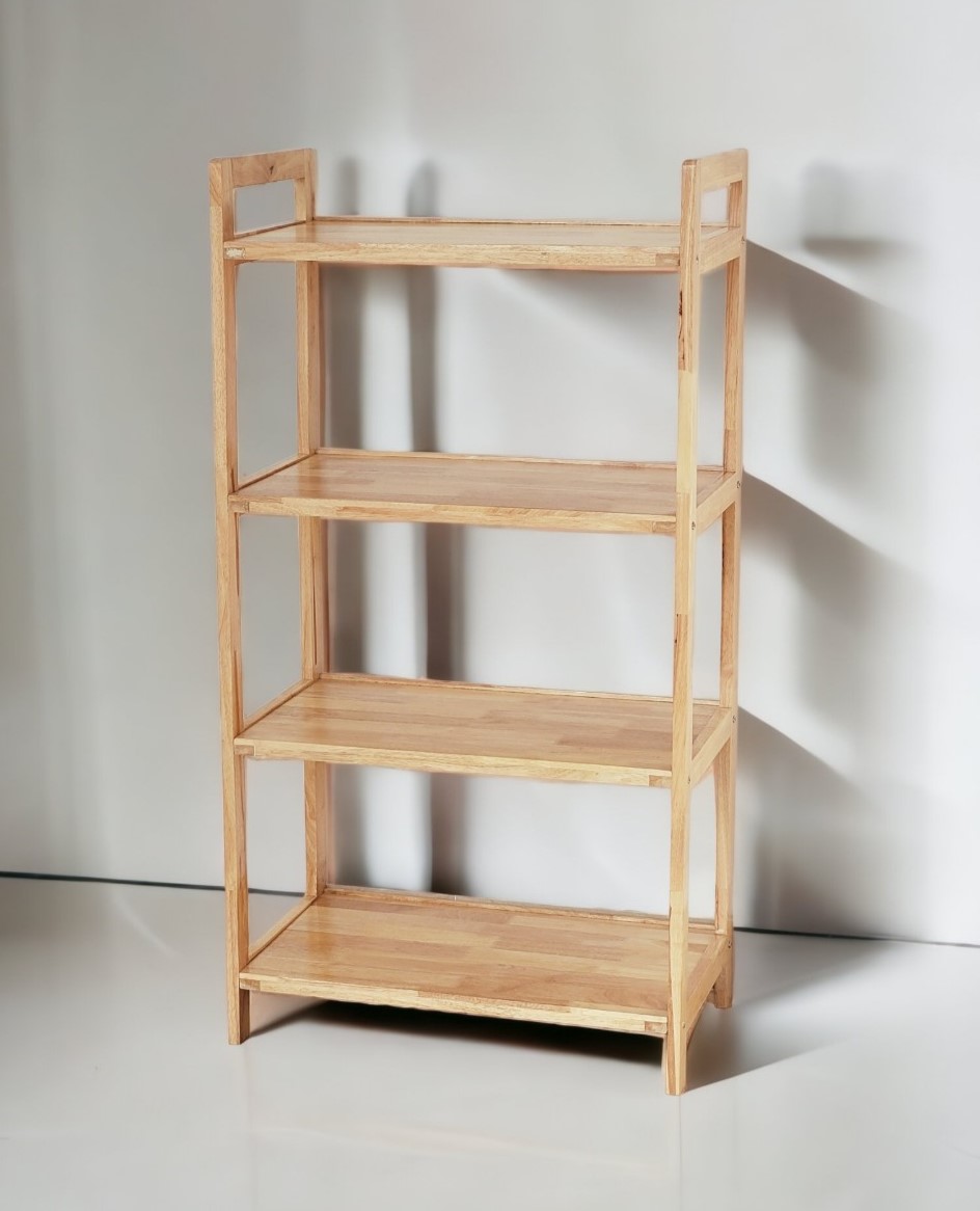 Kệ Gỗ 4 Tầng Ngang 63cm Để Dụng Cụ Bếp, Lò Viba, Lò Nướng, Nồi Cơm Điện - Hàng VN Xuất Khẩu