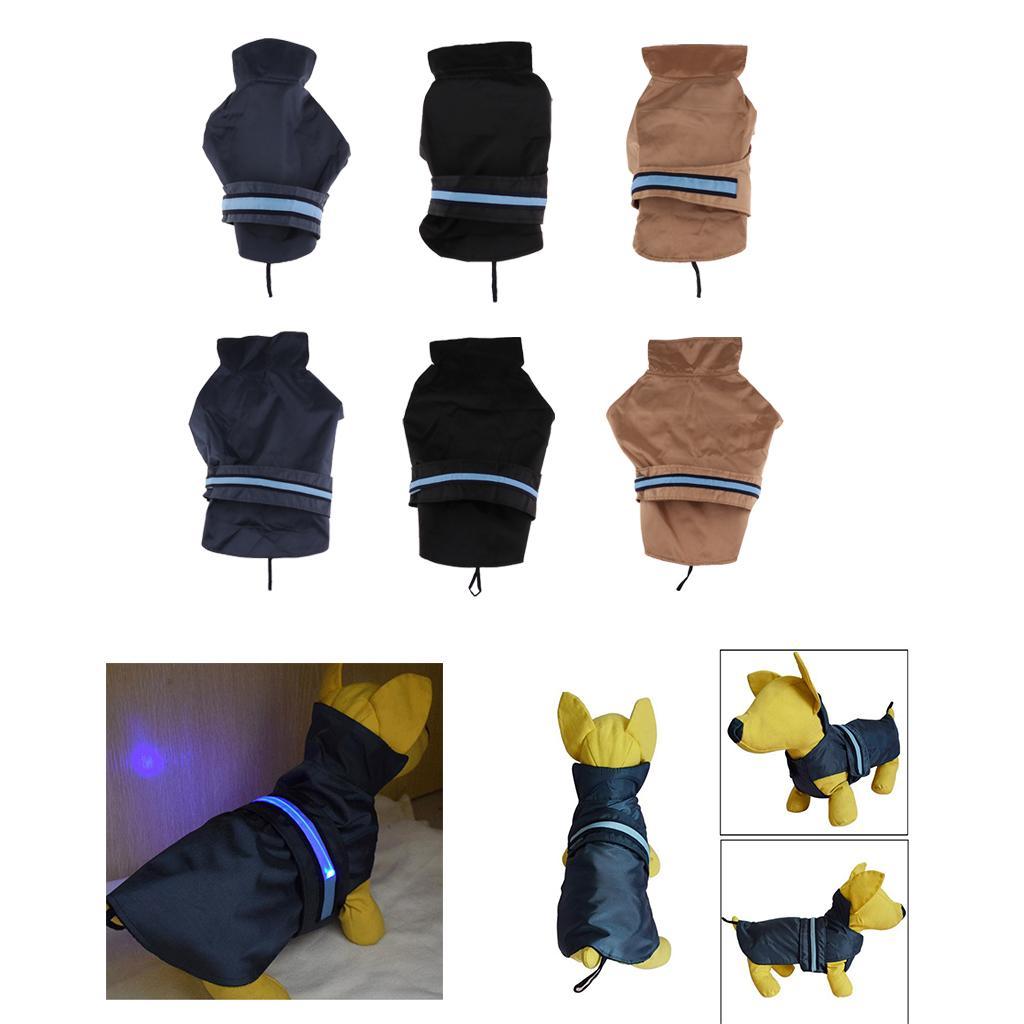 Pet dogs waterproof clothing with LED light reflective strips