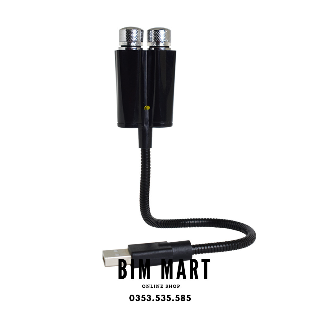 Đèn Led Chùm Sáng Hai Màu Chiếu Trần Xe Ô Tô, Trần Nhà Cắm Cổng USB Nhấp Nháy Cảm Biến Theo Nhạc - Hàng Nhập Khẩu