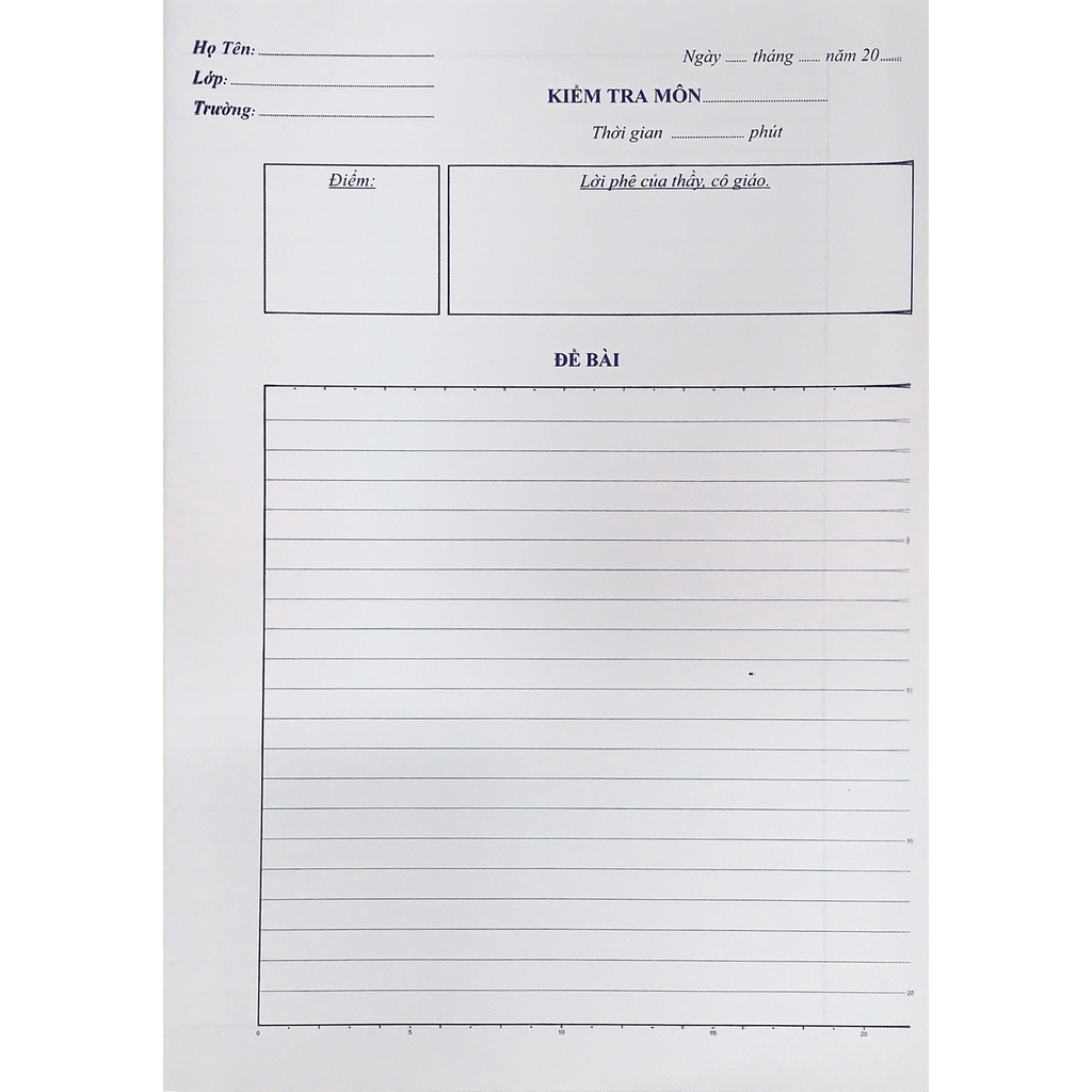 Sách - Combo 10 tập giấy kiểm tra cấp 2 - ndbooks