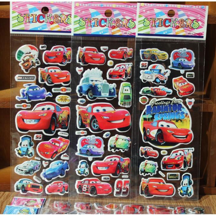 Nhãn Dán Sticker Trang Trí Hoạt Hình Thế Giới Xe Cars (Giao Ngẫu Nhiên)