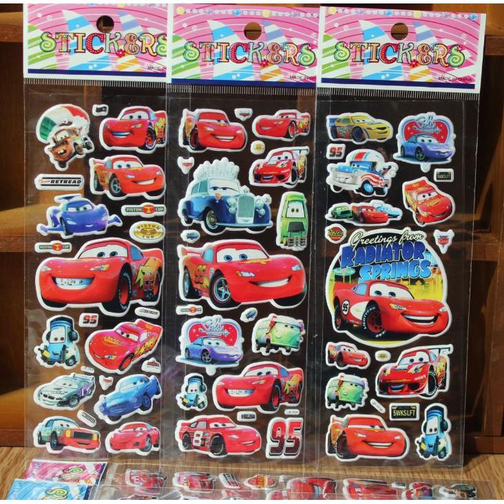 Nhãn Dán Sticker Trang Trí Hoạt Hình Thế Giới Xe Cars (Giao Ngẫu Nhiên)