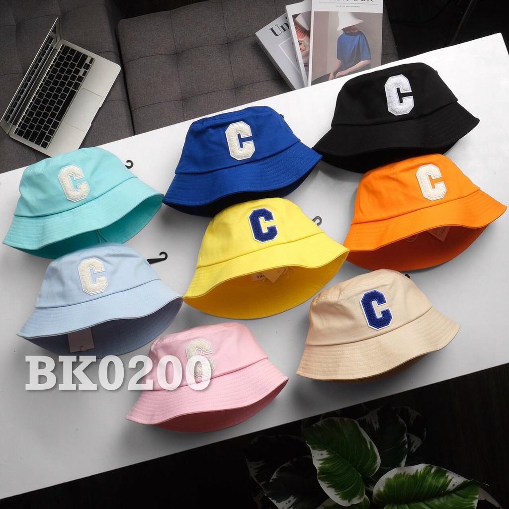 Mũ bucket Nón tai bèo vành cụp thêu chữ C nhiều màu sắc Ulzzang form unisex nam nữMonoshop