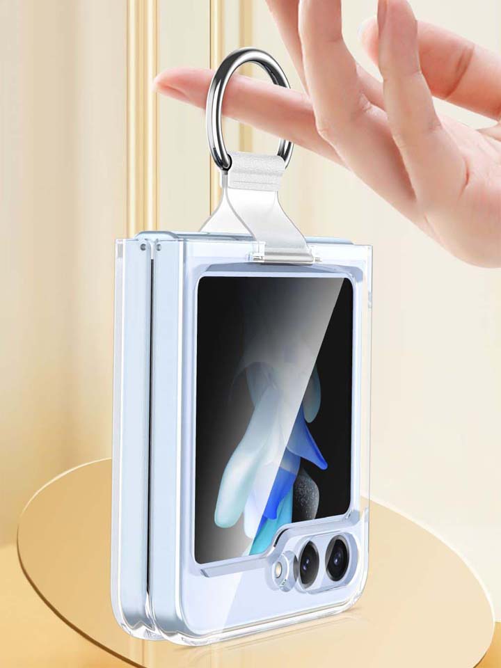 Ốp lưng cho Z Flip 5 samsung trong suốt có vòng treo - hàng nhập khẩu chính hãng