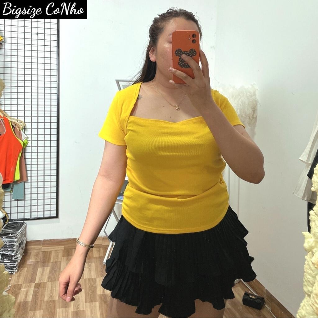 Áo thun croptop bigsize nữ tay ngắn form rộng từ 58kg-95kg A13