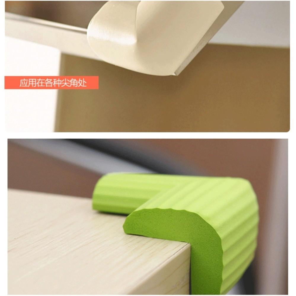Bộ combo 4 miếng xốp cao su vuông mềm CÓ VÂN SỌC bịt Góc Nhọn Bàn, giường bảo vệ an toàn cho bé _ BG02
