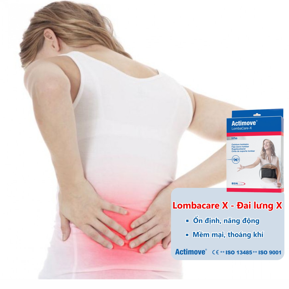 Đai lưng chấn thương cao cấp Actimove Lombacare X