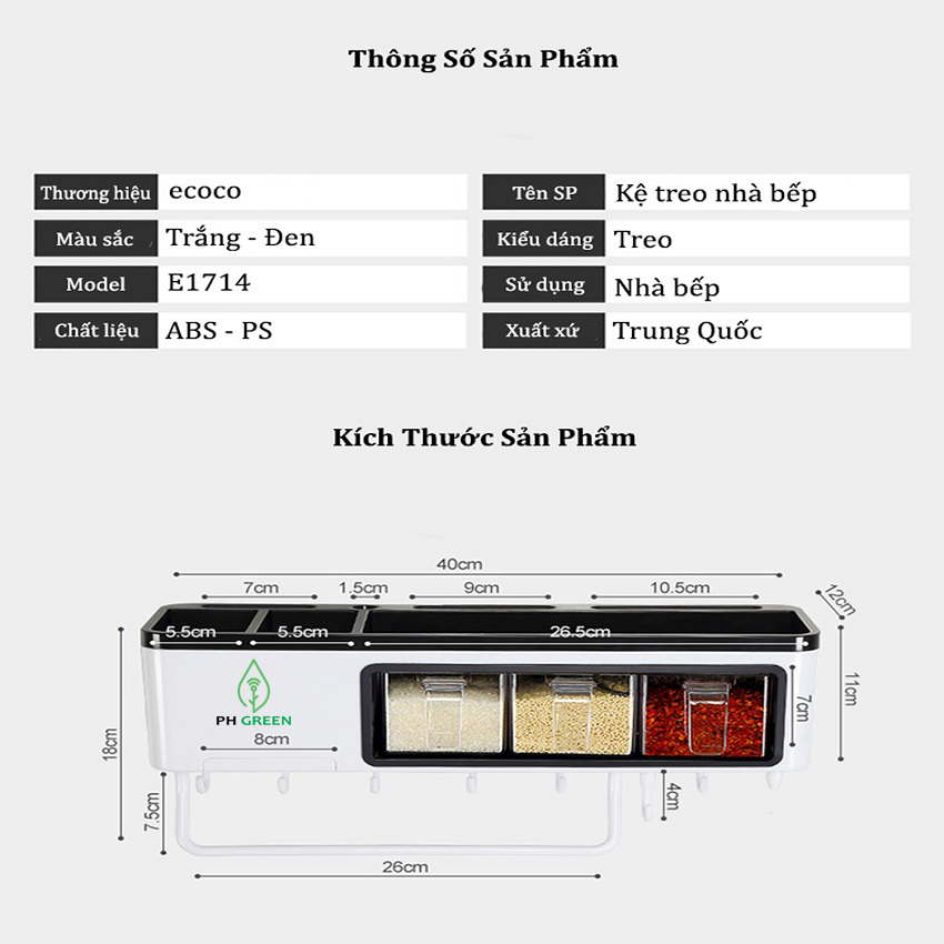 Kệ gia vị nhà bếp siêu lực ECC01