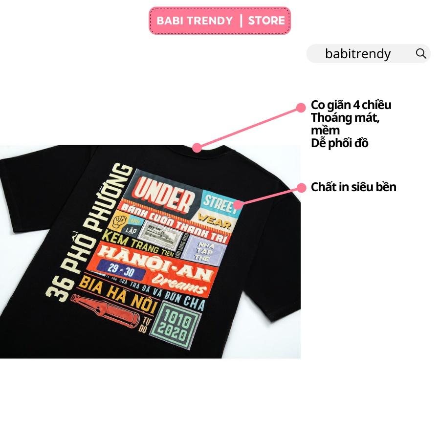 Áo Thun Tay Lỡ Hà Nội 36 phố phường áo phông Unisex Form Rộng Thoáng Chất Cotton - Babi Trendy ATC11