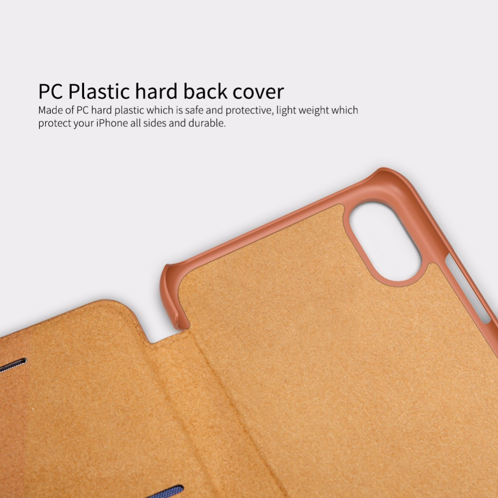 Bao da Leather cho iPhone Xs Max hiệu Nillkin Qin - Hàng chính hãng