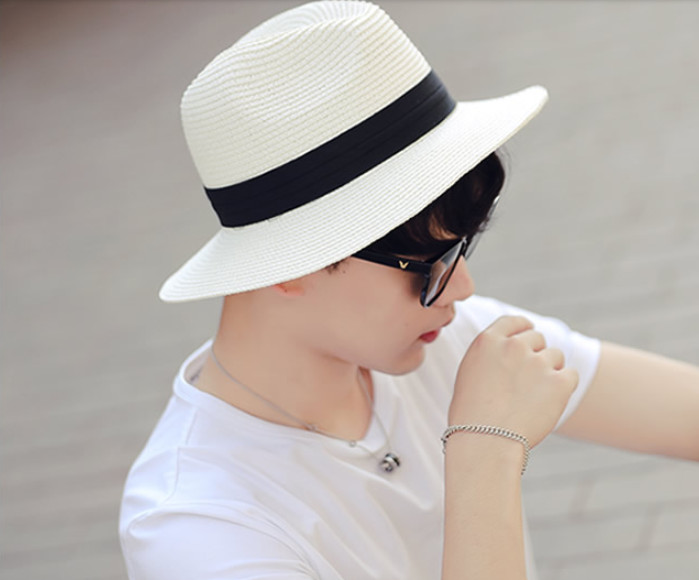 Mũ fedora nam thời trang, nón phớt cói vành rộng nam cao cấp