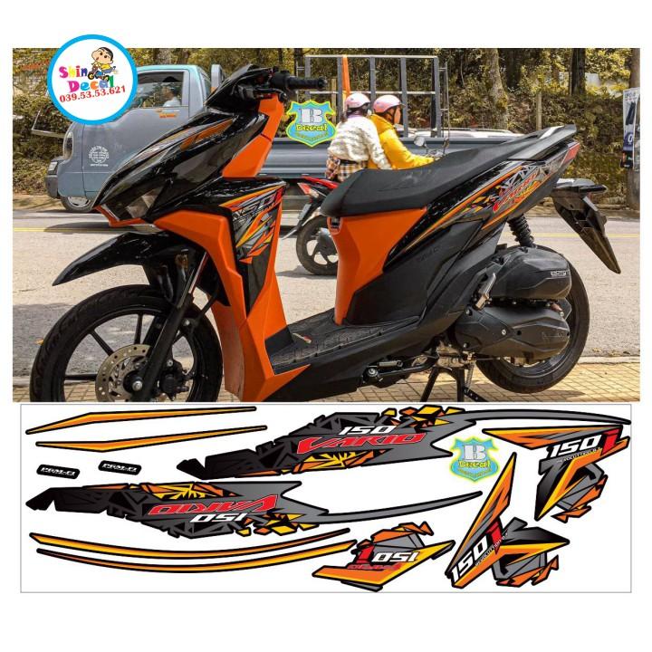 Tem xe vario 150 cam đen rice decal